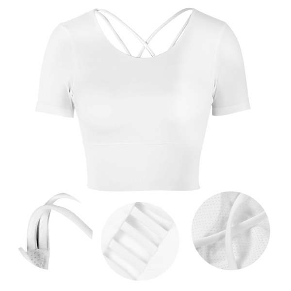 Kvinners sommer sexy sports shorts ermet topper for yoga fitness trening sport tilbehør hvit M