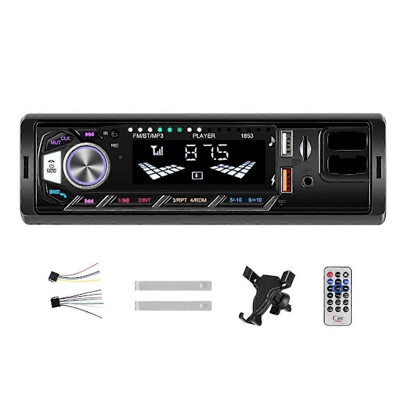 Auton radio Bluetooth Single Din Autoradio, tukee FM/MP3/AUX