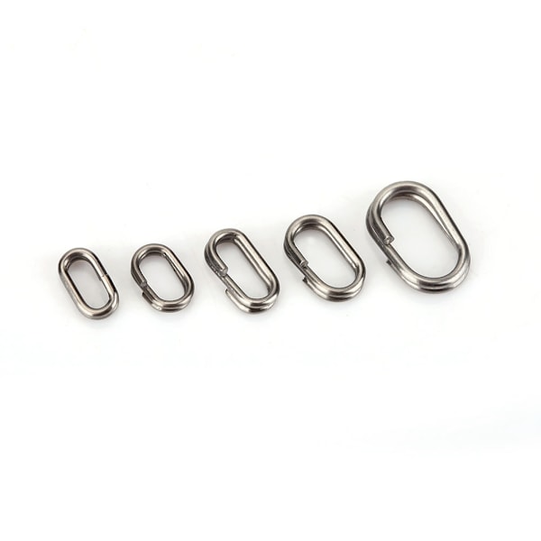 180 stk rustfritt stål splittringer swivel fiskeutstyr snap-kontakter sett