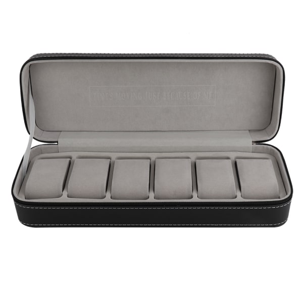 6 Slot PU Læder Ur Opbevaring Case Organizer Display Box Separerede rum