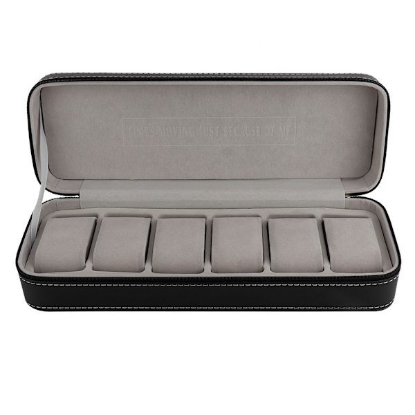 6 Slot PU-nahkainen watch case Organizer Näyttölaatikko erilliset osastot
