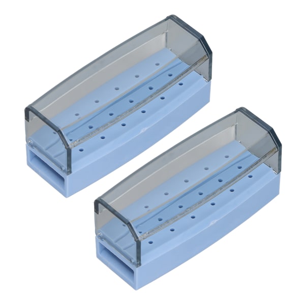 2kpl Hammasporan pidikelaatikko 18-reikäinen poranterän puhdistus autoklavoitava case organizer hammaslääkärilaboratorioon, sininen