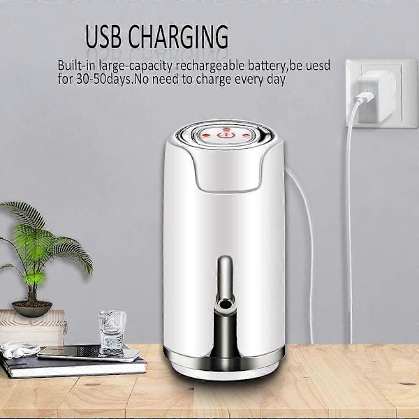 Automatisk vandflaskepumpe Universal 5 gallon vanddispenser USB-opladning Bærbart drikkevand
