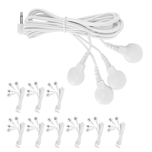 10 stk. DC 2,5 mm 4-knaps elektrodestikledning til digital TENS-massageapparat