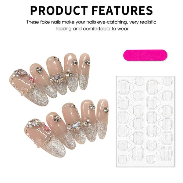 Cat Eyes Tip Long Artificial Nails Finger Ultraflexible Long-lasting False Nails XS