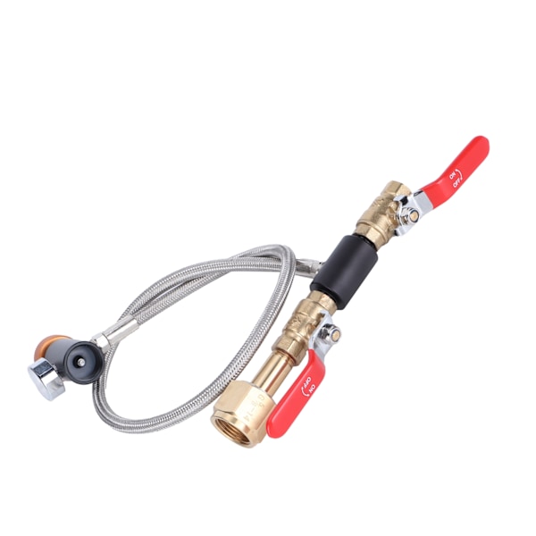 CO2 Universal Ekstern Slange Adapter G5/8-14 24in Dobbel Ventil Soda PTFE Slange med ASA3000psi Måler