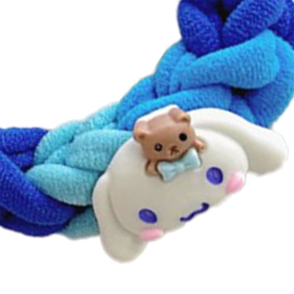 Elastiska hårband med hög stretch, gör-det-själv-vävning, hästsvanshållare med tecknad dekor, blå