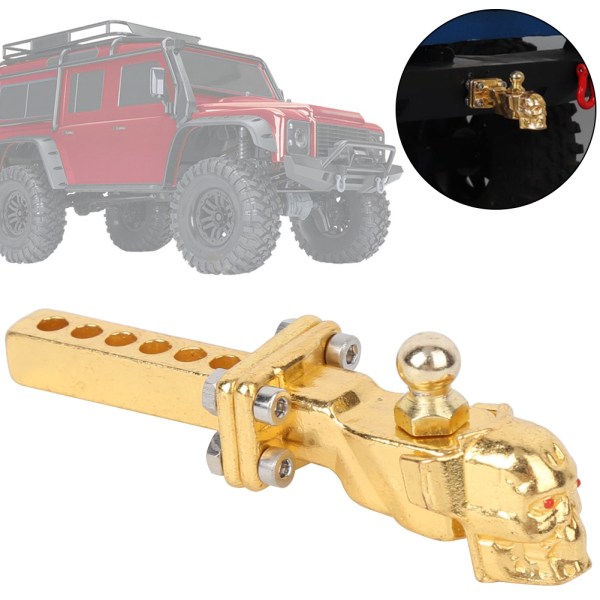 1/10 metall universal tilhengerfeste sjakler Skull tilhengerkrok for TRX-4 TRX6 G63 Axial SCX10 RC CrawlerGold