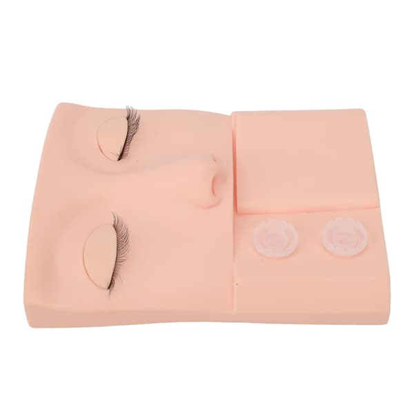 Vipper Mannequin Hode Utskiftbart Øyelokk Vippe Forlengelse Praksis Sminke Trening PVC Rosa
