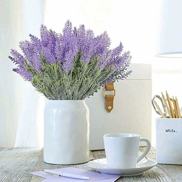 3 st Lavendel Konstgjorda Blommor 7 Grenar Falsk Blomma Lila Buskar Grönska Buske Falsk Växt Dekoration för Blombukett Krans Kruka Balkong Terrass Hem
