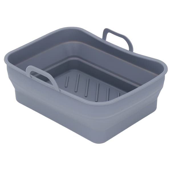 Silikon Air Cooker Pot Rektangulær Frityrgryte Foring Brett Erstatning for Kjøkkenutstyr Grå