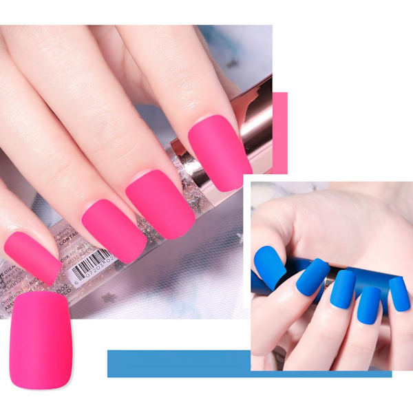 Fluorescerende falske negle Tryk på negle Farve Fuld dækning Falske negle Kunstige negle til DIY Nail Art Salon negle til kvinder Piger