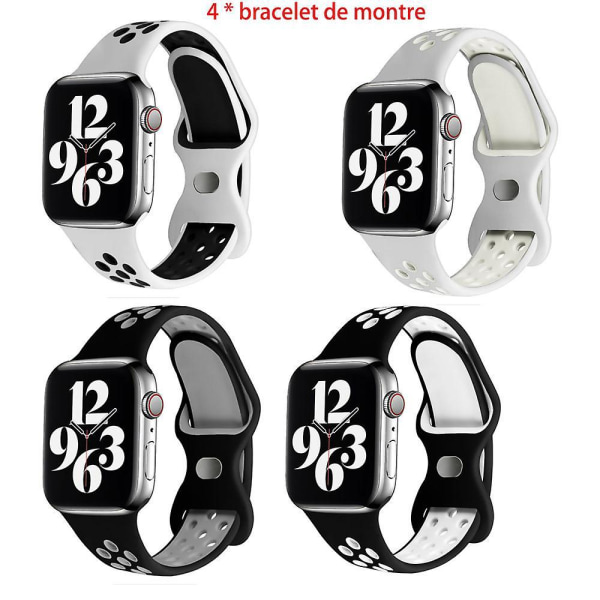 Pustende silikon dobbel hulls spennerem Erstatning sportsbånd kompatibel med Apple Watch 38mm/40mm - For iWatch Series 1/2/3/4/5