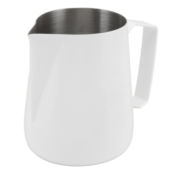 450 ml melkeskummerkanne i rustfritt stål 304, melkeskummerkanne for kaffebar, hjem, hvit