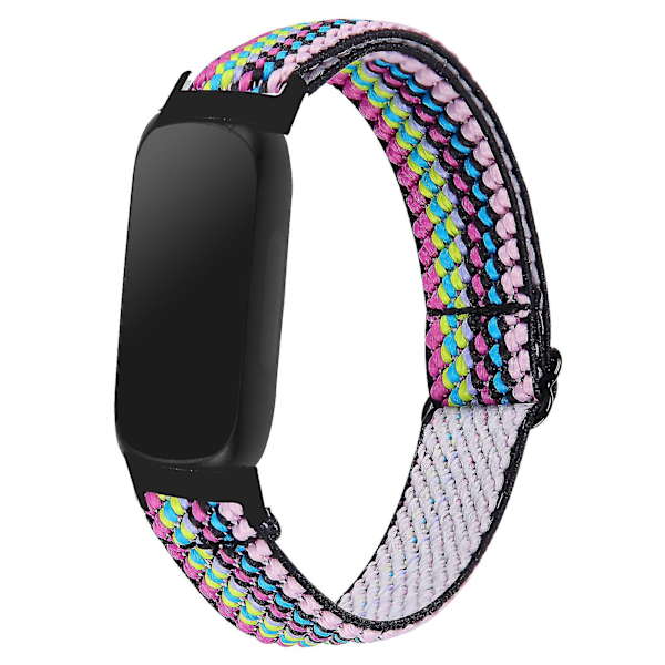 Fitbit Inspire 3 Nylon Elastisk Flettet Solo Loop Sport Watch Band med Sort Konnektor9