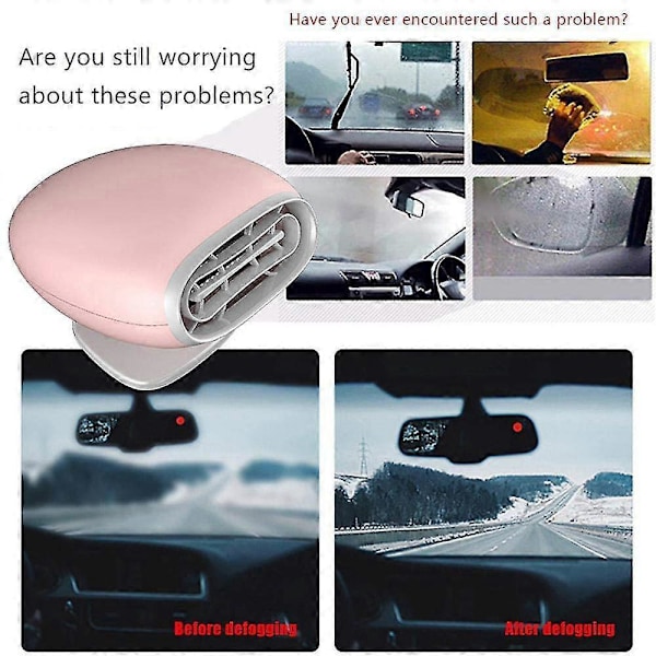 Bærbar Bilvarmer Defroster, 12v Bilvarmer Med Avriming