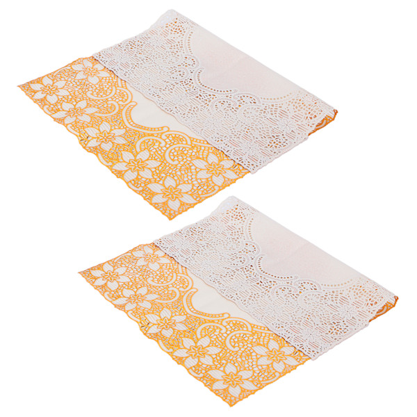2 stk. 30 cm x 45 cm PVC-bordbrikke Gull Plassbrikke Kopp Underlag Kjøkken Bryllupsdekorasjon Stil 2