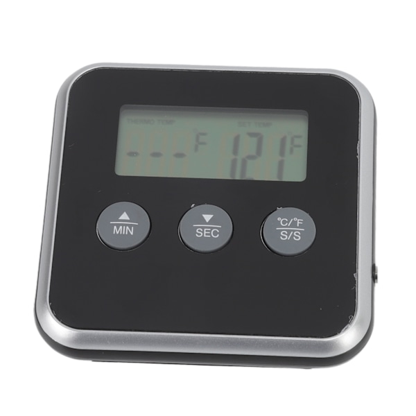 Matgrilltermometer LCD-skjerm Lang sonde 2 enheter Digitalt kjøtttermometer Timer for Kichen Industrial Grill