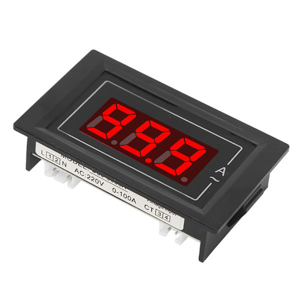 Elektrisk strøm måler 1 fase 2 ledning strøm tester monitor amperemeter AC 220V 0‑100A