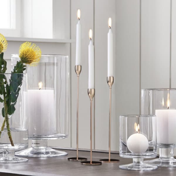 Lysestaker sett med 3 for koniske lys Dekorative lysestaker i metall for bryllupsmiddagsselskap