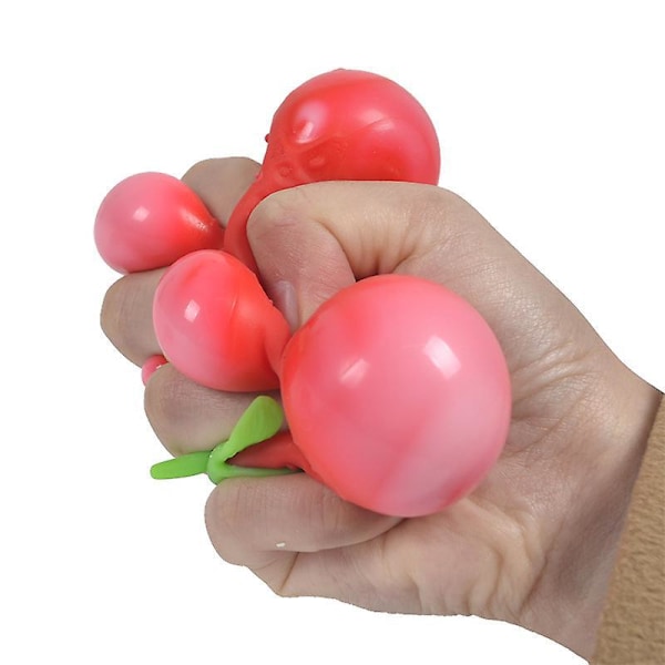 Jordbær Squishy Stressbolde - 4-pak, Sanse Legetøj til Børn og Voksne, Klem Legetøj til Stressaflastning, Sjov og Holdbar Fidget Legetøj