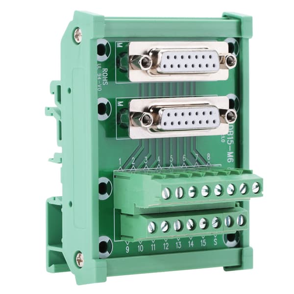 DB15-M6 Dobbelt Hun Hoved DIN Skinne Montering Interface Modul Terminal Block Board Connector