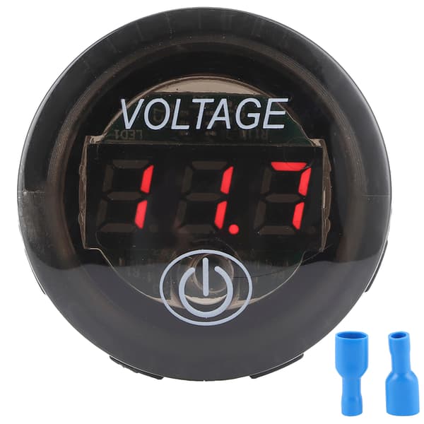 Universal LED DC Digital Voltmeter Spændingsmåler Bilbatterimåler 12‑24V M/ Touch Switch Rød