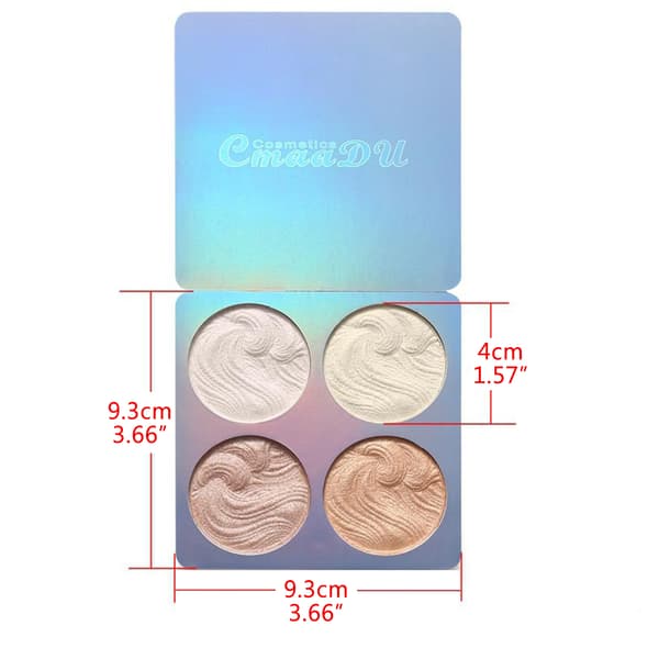 4 Farve Highlight Palette 3D Kropsglimmer Highlighter Pudder Professionel Makeup Ansigts- og Kropslysende Kosmetik Highlight Kontur