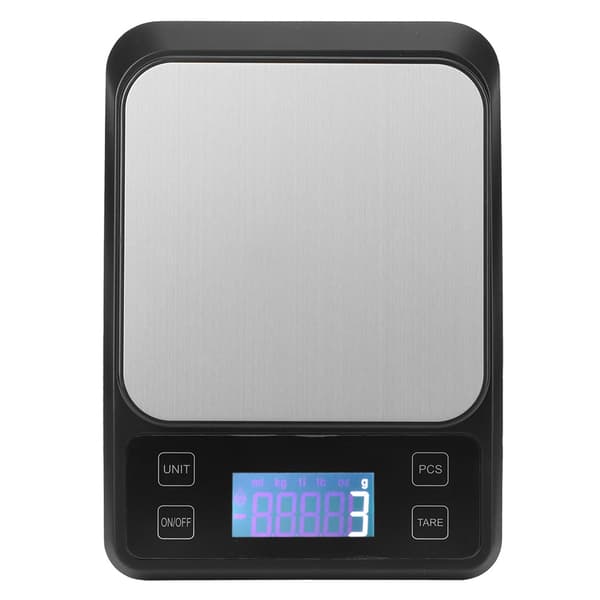Bærbar Mini Digital Elektronisk Bagevægt i Rustfrit Stål Køkkentilbehør 5kg/1g Sort