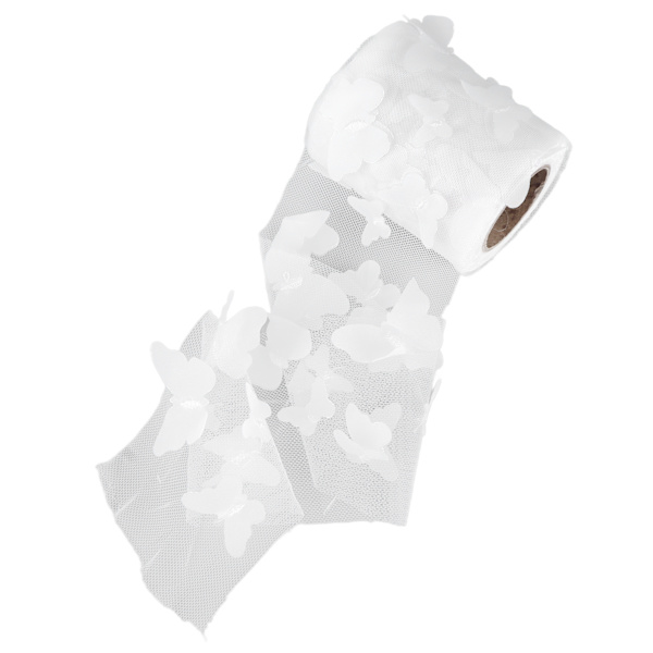 Tulle rulle syning farverig net garn rulle DIY hår tilbehør materiale webbing tyl rulle hvid