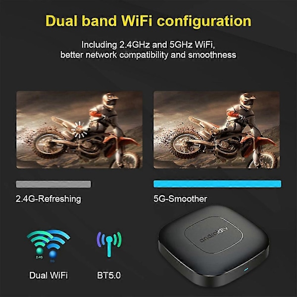 Mortal T1 TV Box ROM 2.4G&5G Wifi Kotiteatteri Mediasoitin 2GB&8GB