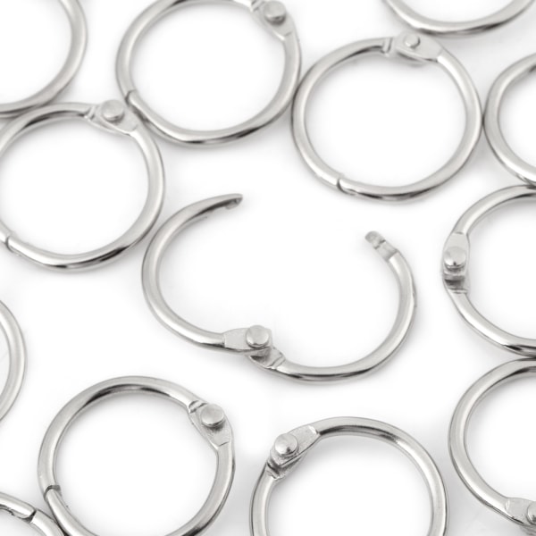 20 STK Metal Hængslet Ring Bogbinder Split Nøgleringe Album Scrapbog Løsbladsklips (30 mm)