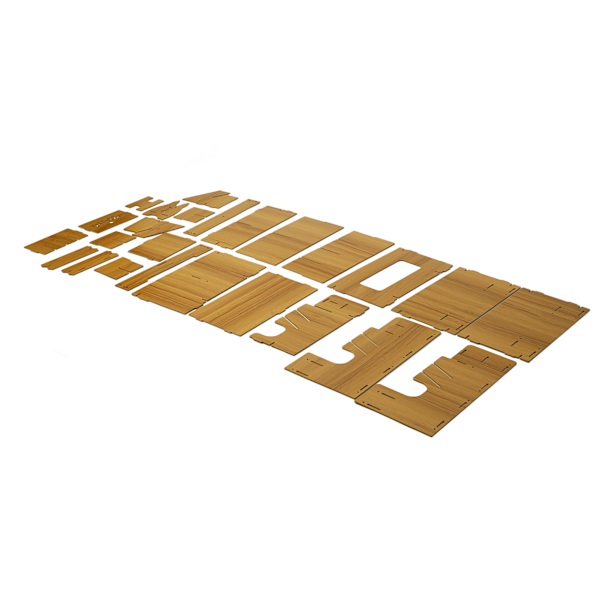 Trä Desktop Organizer med låda Enkel montering Trä Pennhållare Pen Organizer för skrivbord kontorsmaterial