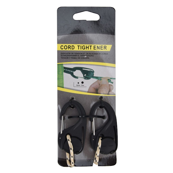 2 stk Heavy Duty Rope Strammer Skralde Binde Reb Karabinhage Krog Telt Fastener til udendørs