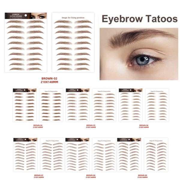 6D hår som autentisk øjenbryn vandtæt imitation økologisk doven naturlig tatovering øjenbryn klistermærker til kvinder