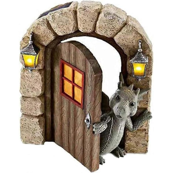 Harpiks Dinosaur Ornament Hage Meditasjon Drage Skulptur Statue Kunststatue for Hjem Hage Dekor