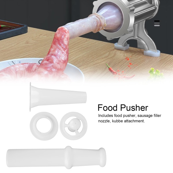 Universal Food Pusher Pølsefyllingsmunnstykke for 5# kjøttkvern Kubbe tilbehørssett - sett med 1