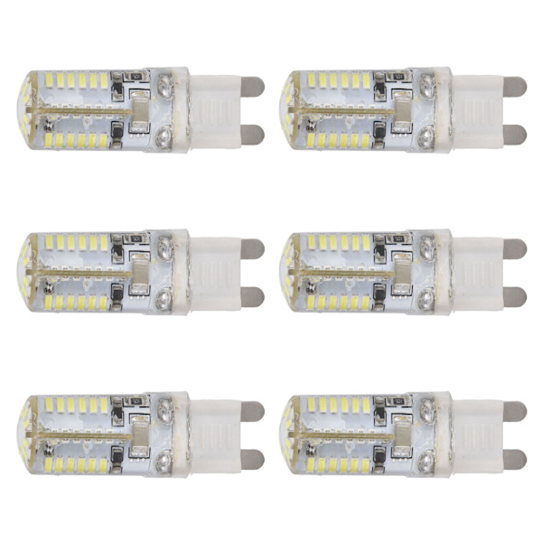 6 kpl G9 58LED-lamppu 6W 220V Kattolamppu Silikoniseinälamppu Eteiseen Lämmin valo