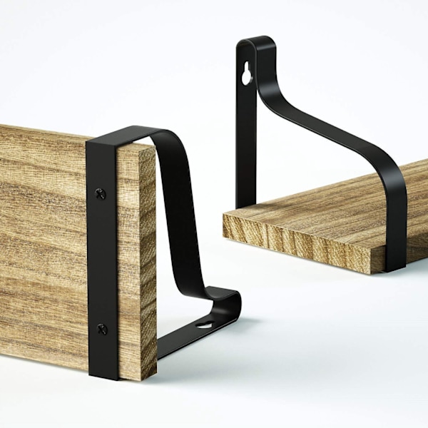 Vægmonteret hylde i træ og metal, til stue, soveværelse, kontor, badeværelse eller køkken (12*10*1,5CM 42*12*1,5CM 33*12*1,5CM 22,8*12*1,5CM)