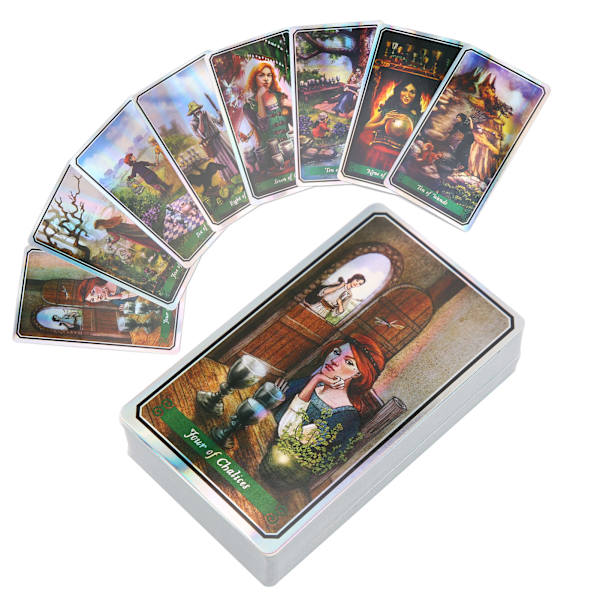 78 stk. Tarotkort - Engelsk skæbne, spådom og lykkefortælling - Kortspil til familiesammenkomster og fester