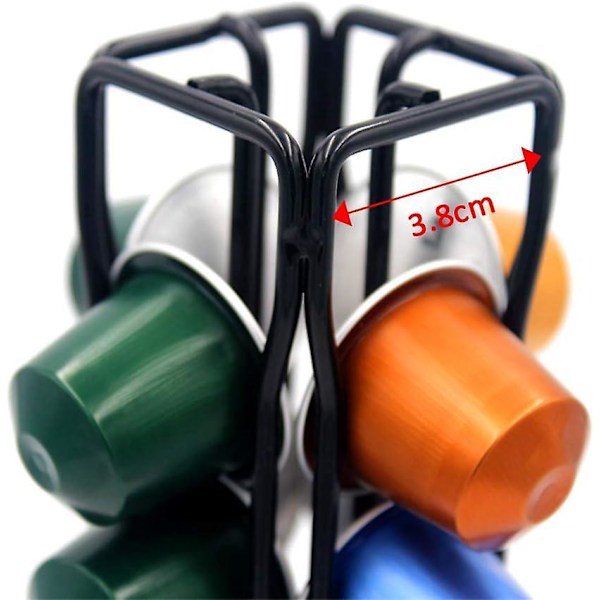 Nespresso Hållare Nespresso Kaffekapselhållare Nespresso Pod Kapseldispenser Hållare 40 Delar 360 Graders Roterbar Kapselhållare, Svart som Födelsedag