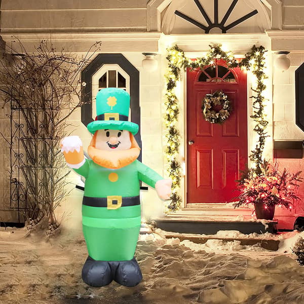 Oppustelig St. Patrick-dukke til havepynt indendørs og udendørs temafestdekoration