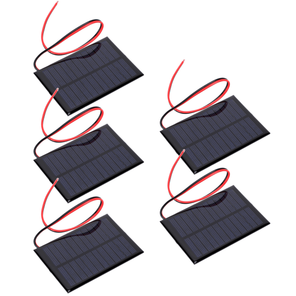 5 kpl mini aurinkopaneelin epoksikennolevyn power 30cm punainen ja musta linja 6V0.6W