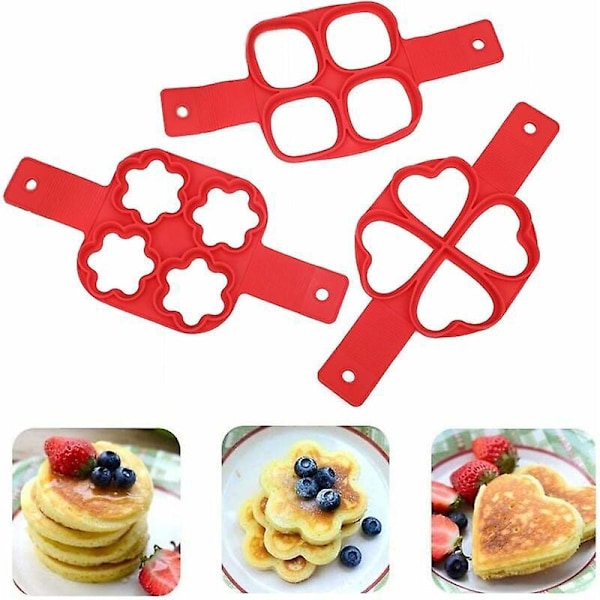 Non-stick silikone pandekageform køkkenværktøj ring maker silikone bagning kage æg ring pandekage bageform pandekage tilbehør ring æg komfur sæt