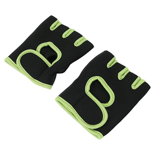 Andningsbara Fingerless Workout Handskar Skid Resistance Justerbar handledsstöd Gear GreenXL