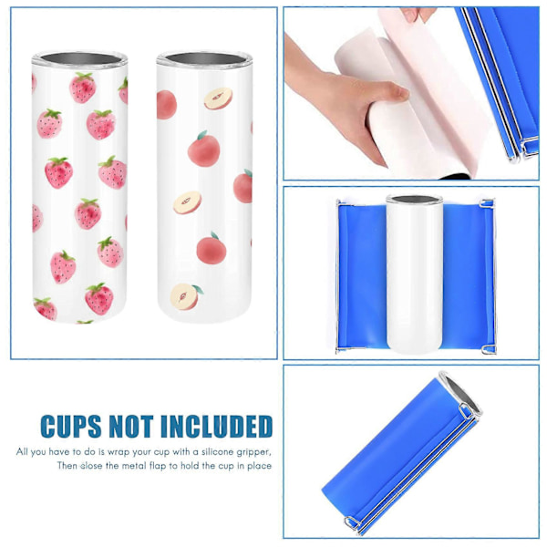 2 stk. 20 Oz Silikone Tumbler Wrap Sublimation Silikonebånd Blå