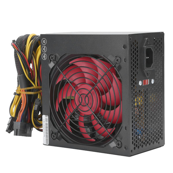 PC strømforsyning 350W stationær computer dele tilbehør rød ventilator justerbar 115/230VUS stik