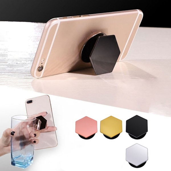 Hexagonal Galvaniseret Mobiltelefonholder Foldbar Desktop Lazy Mobiltelefonholder