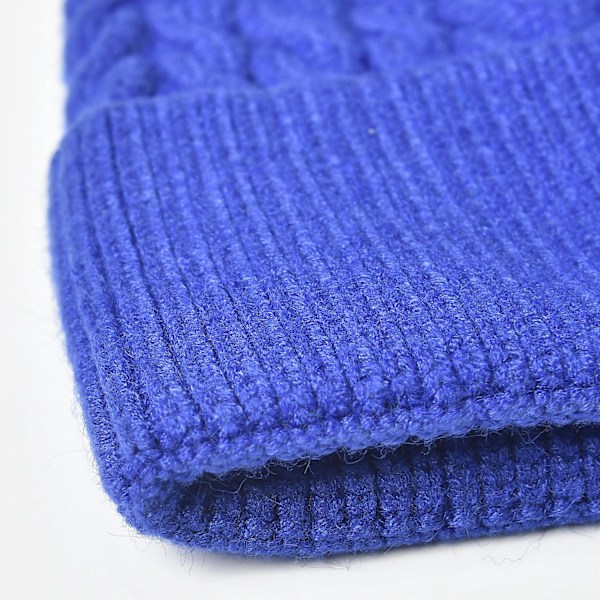 1 st Mjuk Varm Vintermössa för Män Kvinnor Lättvikts Stilren Unisex Uppvikt Mössa, Blå