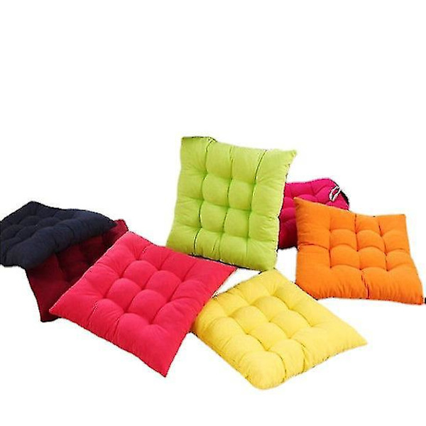 Yksivärinen tuolinpehmuste - 40x40x5 cm - Mukava toimisto- ja tietokoneen tuolinpehmus - Syksyn ja talven tatami-tyyny vihreä